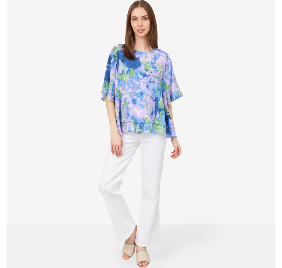 Image 100241_ALTMORE2.jpg, Product 100-241 / Price $49.88, Red Coral Painted Double Layer Faux Linen Top from Red Coral Fashions on TSC.ca's Fashion department