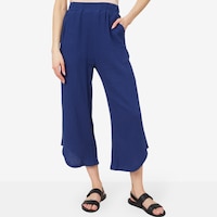 Red Coral Cotton Waffle High Low Pant