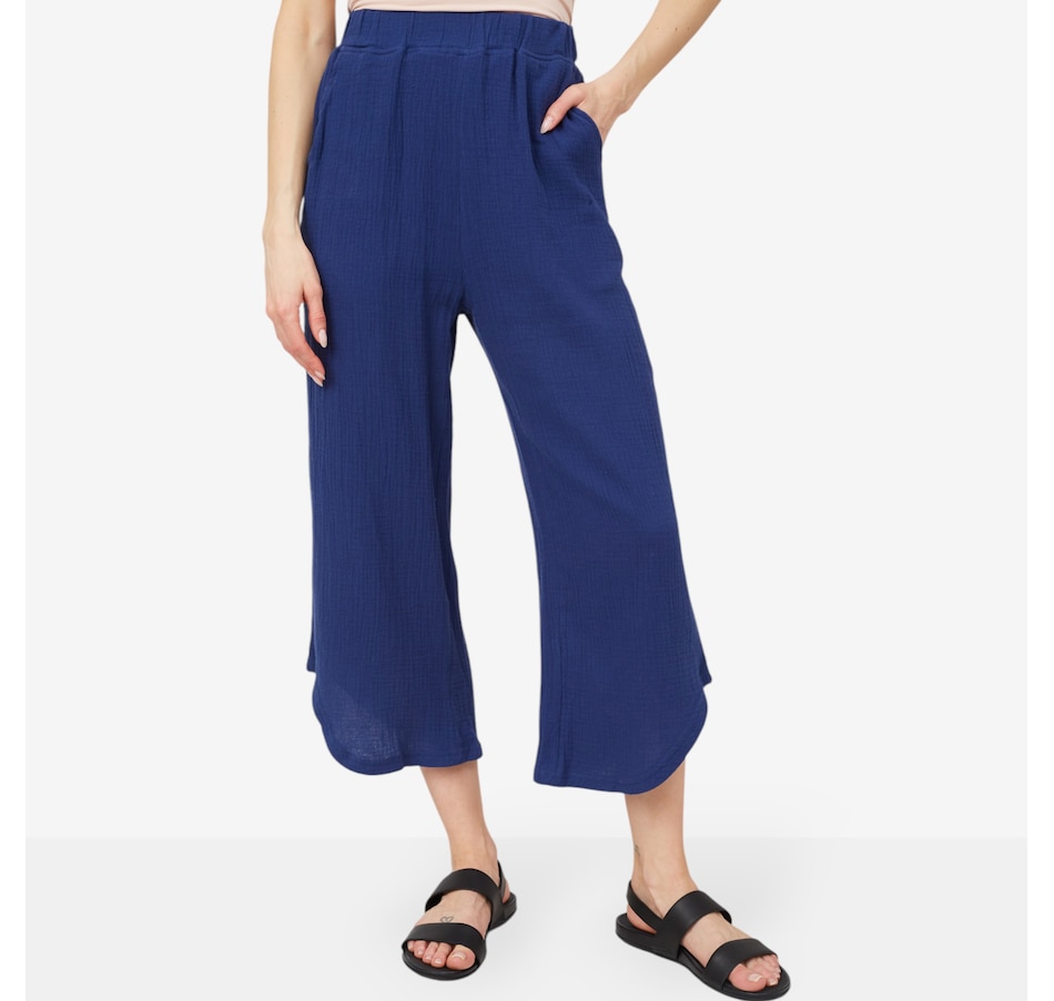 Image 100246_NVY.jpg, Product 100-246 / Price $54.88, Red Coral Cotton Waffle High Low Pant from Red Coral Fashions on TSC.ca's Fashion department