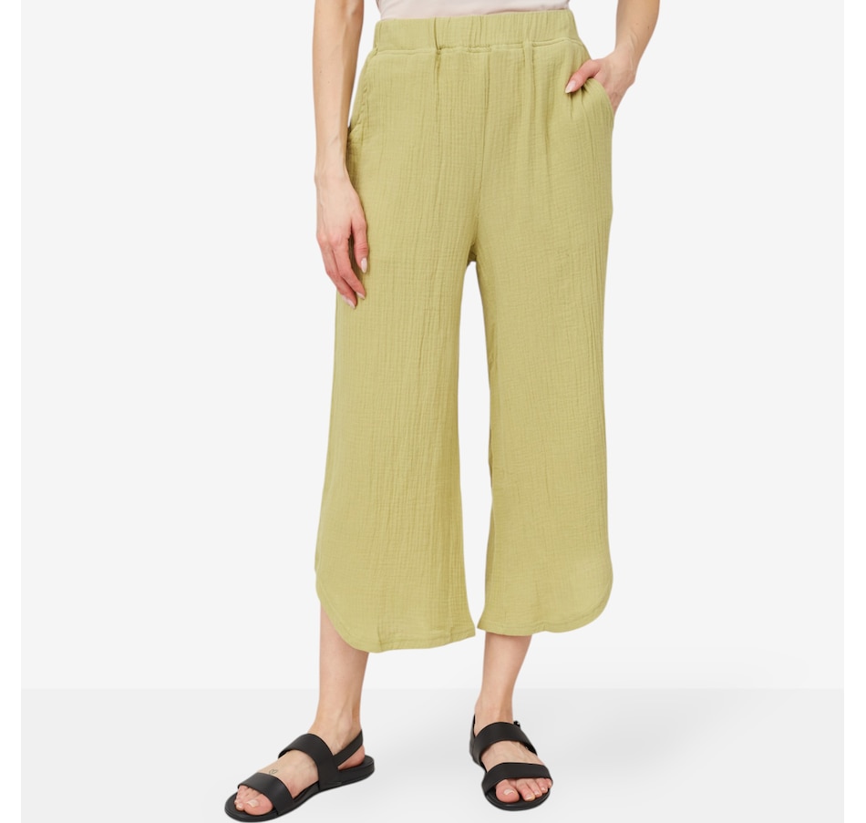 Image 100246_PIO.jpg, Product 100-246 / Price $54.88, Red Coral Cotton Waffle High Low Pant from Red Coral Fashions on TSC.ca's Fashion department