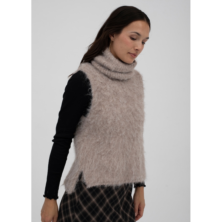 Image 100418_BRN.jpg, Product 100-418 / Price $69.88, Mus & Bombon Arbat Fuzzy Knit Vest and Scarf from Mus & Bombon on TSC.ca's Fashion department