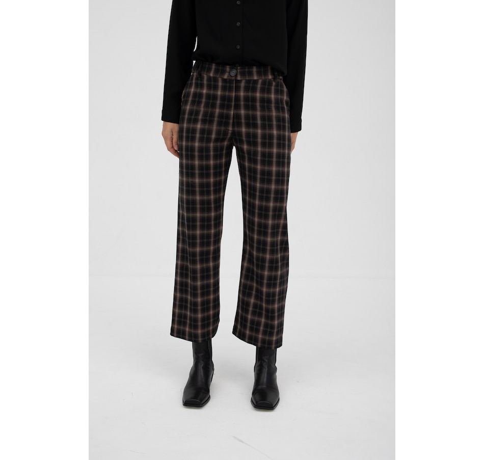 Image 100419_BLACK.jpg, Product 100-419 / Price $121.00, Mus & Bombon Dalston Straight Check Trousers from Mus & Bombon on TSC.ca's Fashion department