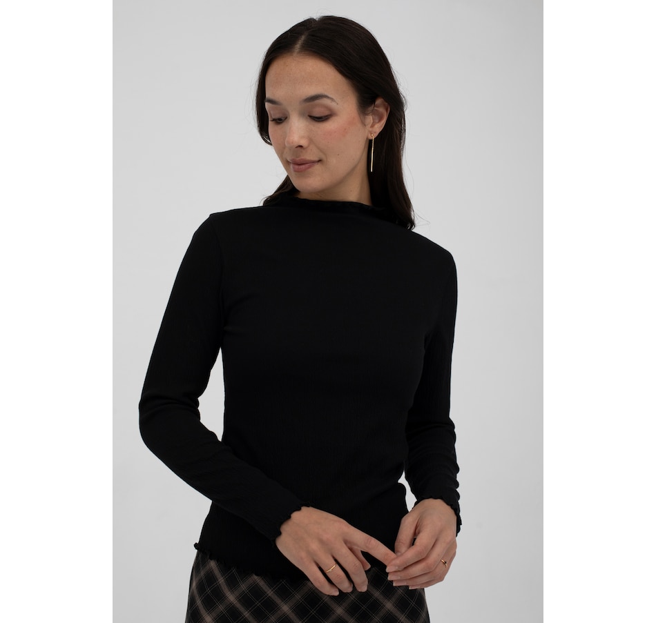 Image 100421_BLK.jpg, Product 100-421 / Price $80.00, Mus & Bombon Komorebi Long Sleeve Swan Neck Tee from Mus & Bombon on TSC.ca's Fashion department