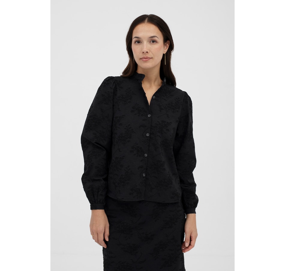 Image 100424_BLK.jpg, Product 100-424 / Price $132.00, Mus & Bombon Sololaki Jacquard Blouse from Mus & Bombon on TSC.ca's Fashion department