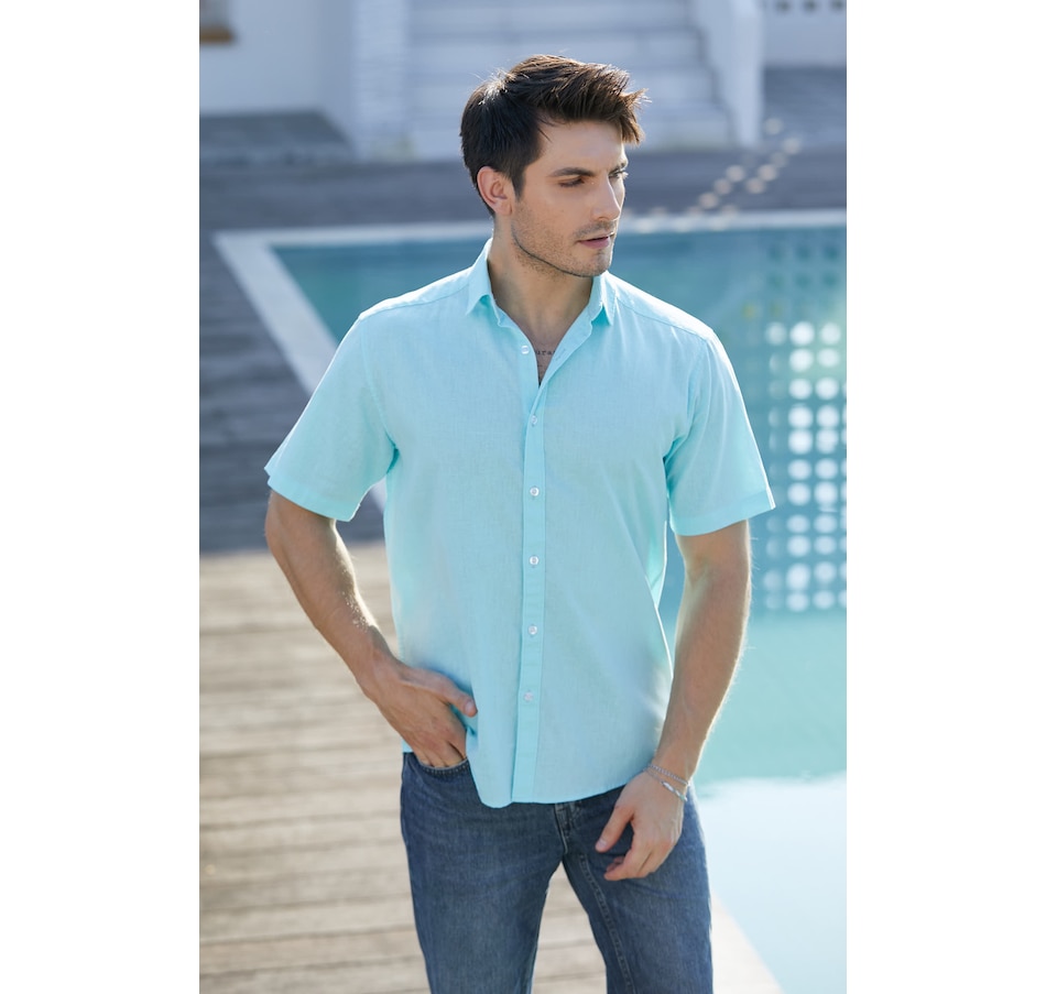 Image 100536_LTB.jpg, Product 100-536 / Price $109.99, ULU Men's 100% Linen Button Front Shirt from ULU on TSC.ca's Fashion department