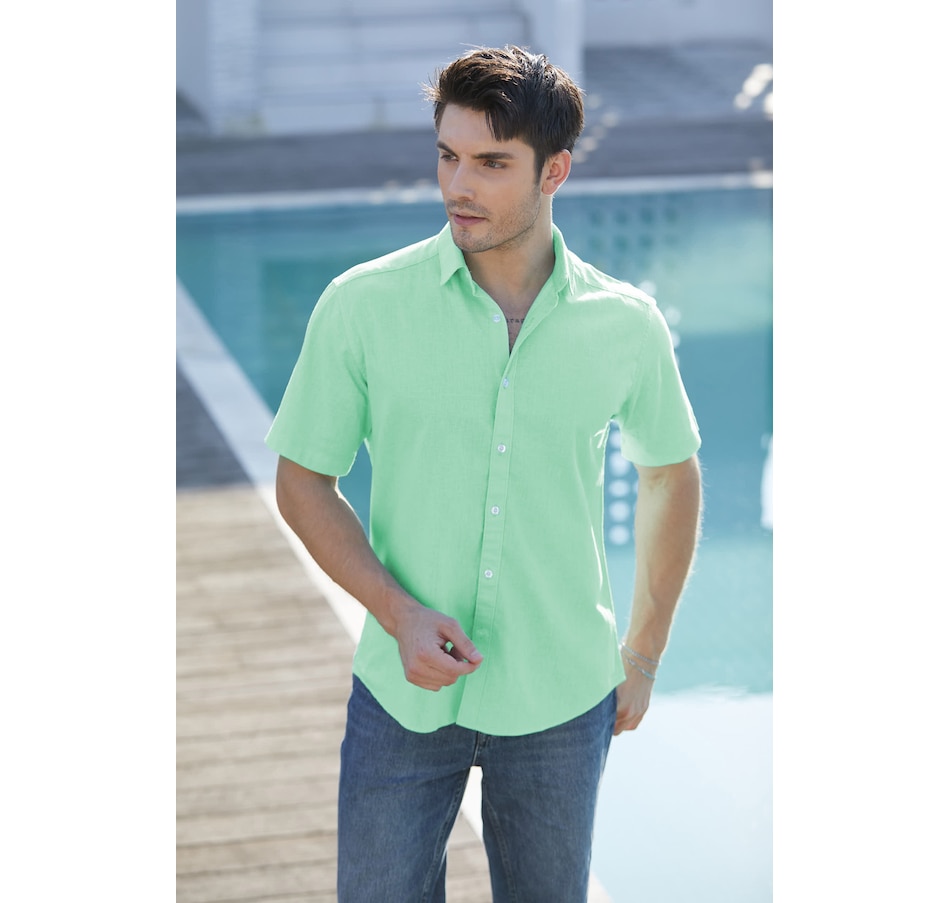 Image 100536_MNG.jpg, Product 100-536 / Price $109.99, ULU Men's 100% Linen Button Front Shirt from ULU on TSC.ca's Fashion department