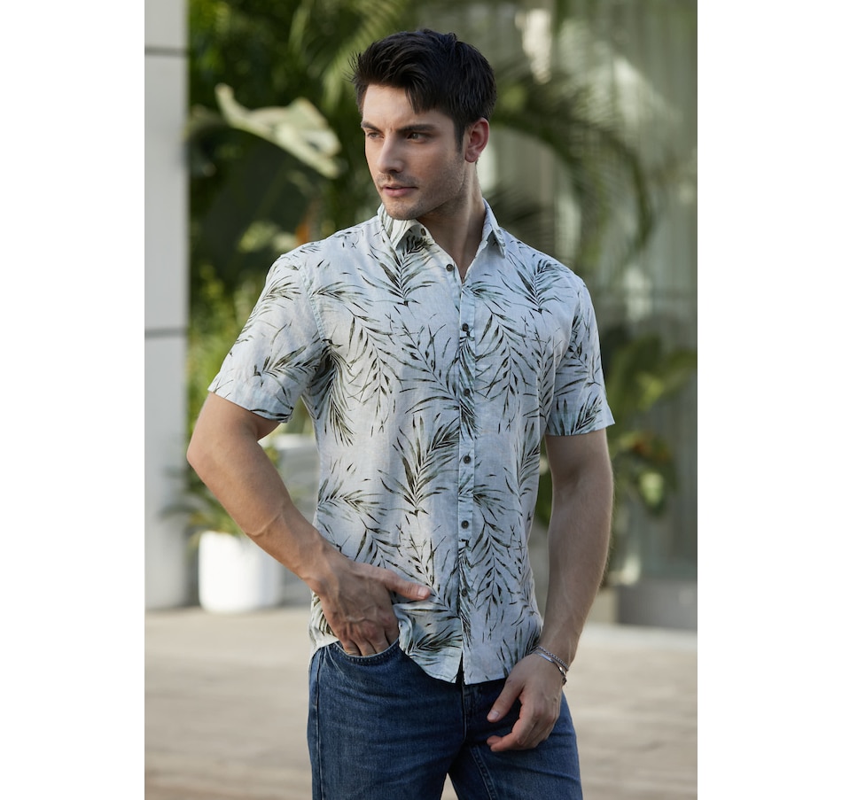Image 100537_GRN.jpg, Product 100-537 / Price $89.99, ULU Men's Linen Cotton Shirt from ULU on TSC.ca's Fashion department