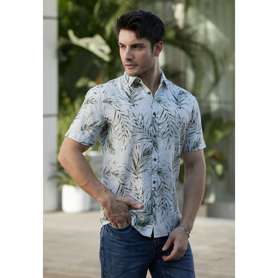 Image 100537_GRN.jpg, Product 100-537 / Price $89.99, ULU Men's Linen Cotton Shirt from ULU on TSC.ca's Fashion department