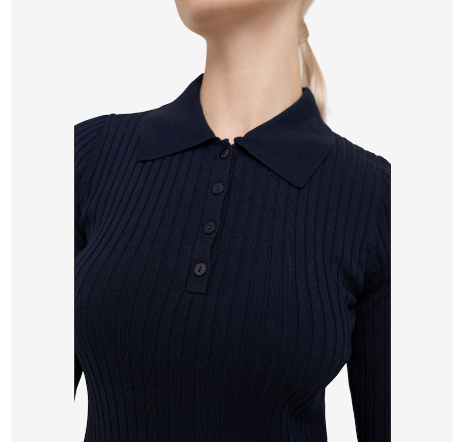 Image 100558_ALTMORE2.jpg, Product 100-558 / Price $109.88, Paper Label Leona Rib Polo Top from Paper Label on TSC.ca's Fashion department