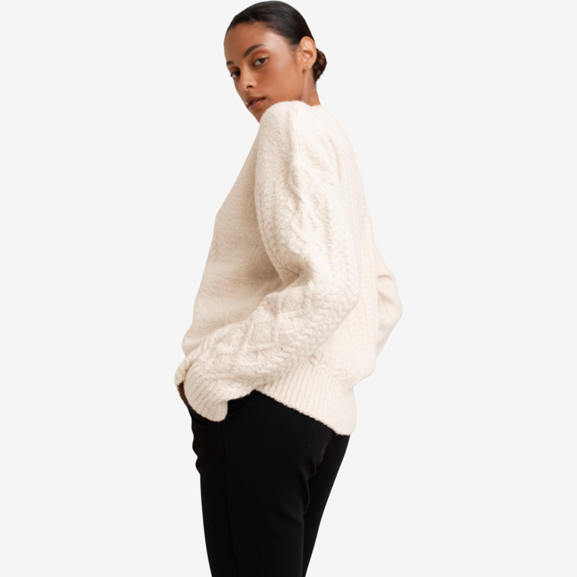 Paper Label Rayna Cable Sweater - TSC.ca