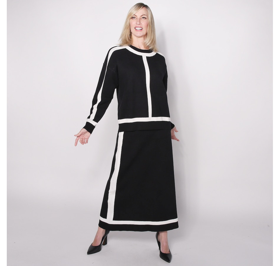 Image 100623_BLK.jpg, Product 100-623 / Price $58.33, Brian Bailey Sabrina Two-Piece Crew Neck Sweater and Skirt from Brian Bailey on TSC.ca's Fashion department