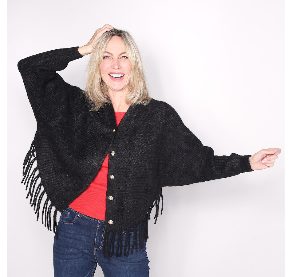 Image 100629_BLK.jpg, Product 100-629 / Price $54.33, Brian Bailey Toran Cardigan with Fringe Hem from Brian Bailey on TSC.ca's Fashion department