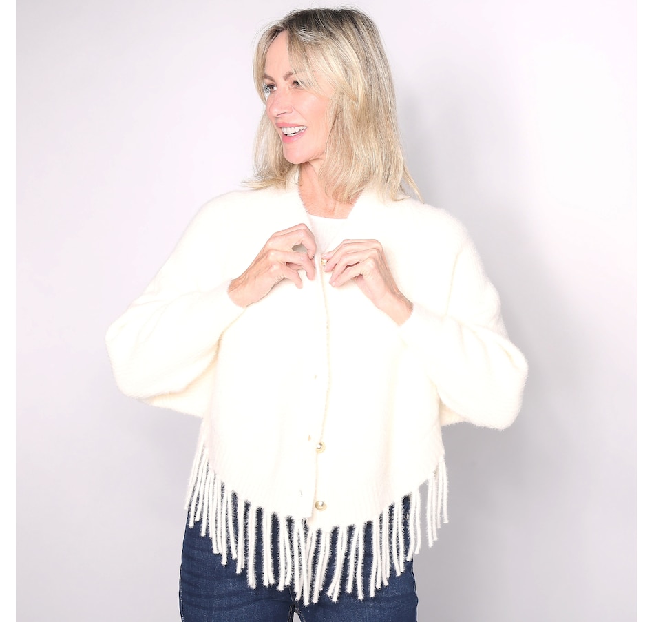 Image 100629_IVR.jpg, Product 100-629 / Price $54.33, Brian Bailey Toran Cardigan with Fringe Hem from Brian Bailey on TSC.ca's Fashion department