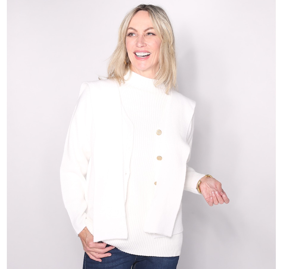 Image 100630_CHK.jpg, Product 100-630 / Price $71.33, Brian Bailey Julia Cardigan with Detachable Scarf from Brian Bailey on TSC.ca's Fashion department