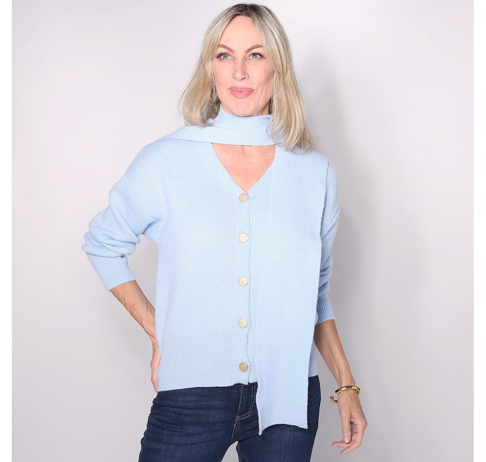 Image 100630_LTB.jpg, Product 100-630 / Price $71.33, Brian Bailey Julia Cardigan with Detachable Scarf from Brian Bailey on TSC.ca's Fashion department