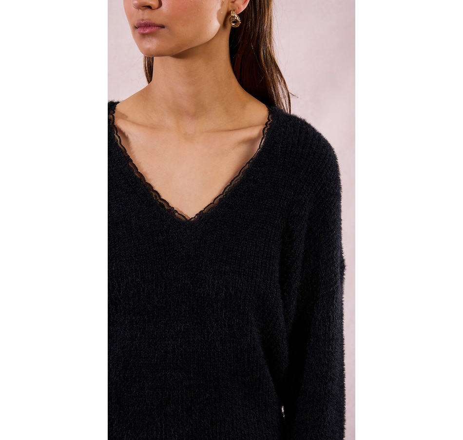 Image 100691_ALTMORE3.jpg, Product 100-691 / Price $69.88, Molly Bracken V- Neck Sweater with Lace Trim Detail from Molly Bracken on TSC.ca's Fashion department