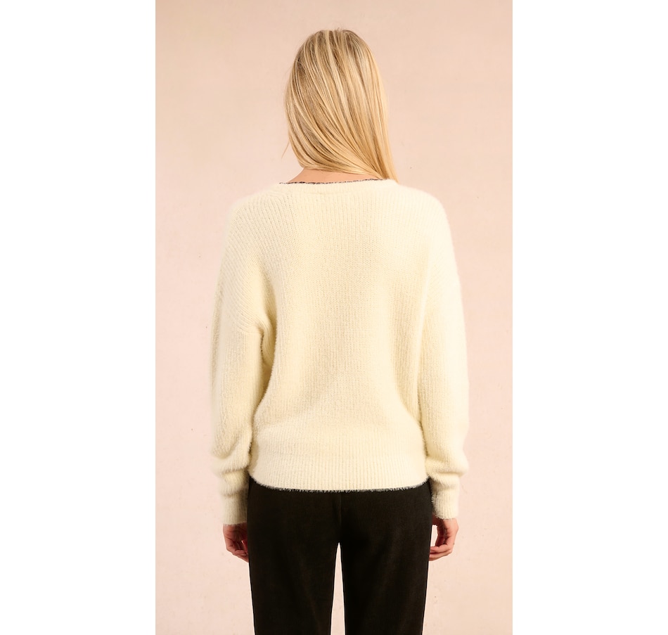 Image 100691_ALTMORE4.jpg, Product 100-691 / Price $69.88, Molly Bracken V- Neck Sweater with Lace Trim Detail from Molly Bracken on TSC.ca's Fashion department