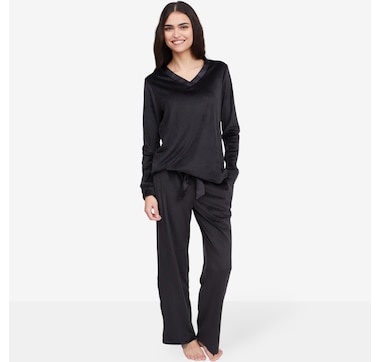 Cuddl Duds Ultra Plush Velvet Fleece with Satin Trim Sleep Set