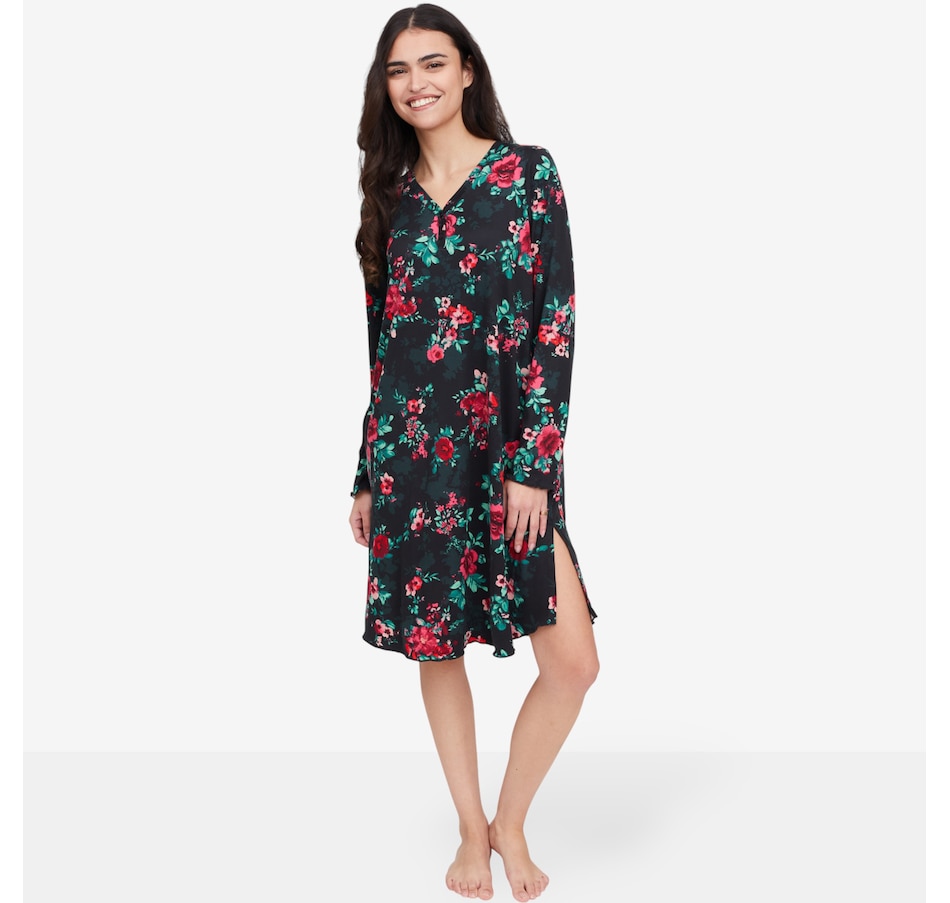 Image 100707_BKF.jpg, Product 100-707 / Price $34.88, Cuddl Duds Cozy Jersey Sleep Dress from Cuddl Duds on TSC.ca's Fashion department
