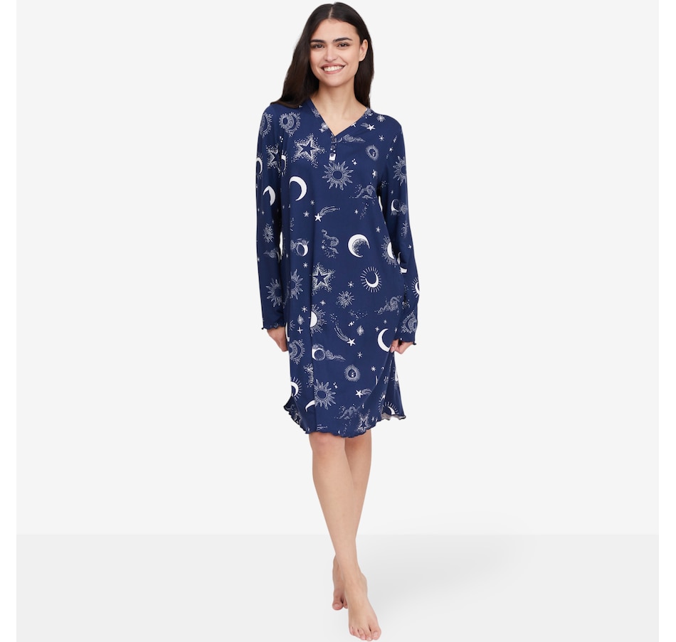Image 100707_NAVCL.jpg, Product 100-707 / Price $34.88, Cuddl Duds Cozy Jersey Sleep Dress from Cuddl Duds on TSC.ca's Fashion department