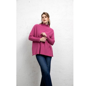 Orange Fashion Village Elongated Cuff Detail Sweater