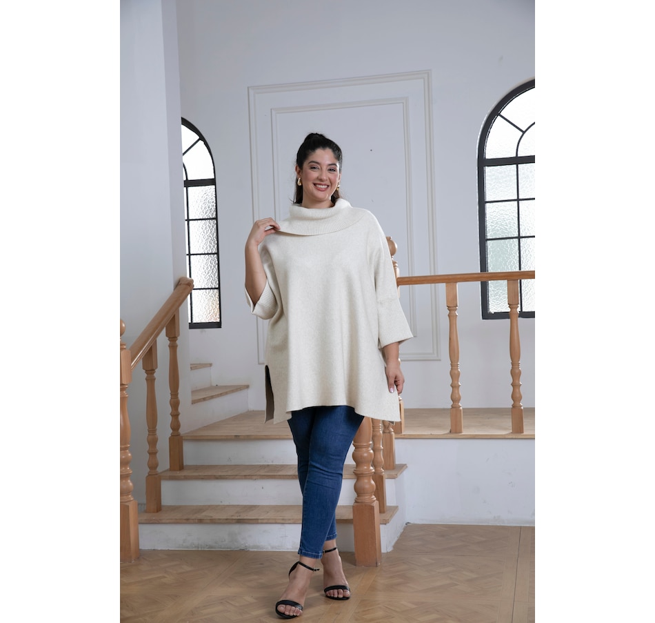 Image 100746_BGE.jpg, Product 100-746 / Price $39.33, Orange Fashion Village Oversized Poncho from Orange Fashion Village on TSC.ca's Fashion department