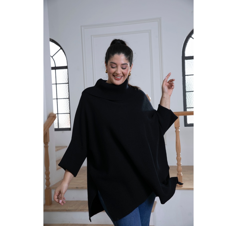 Image 100746_BLK.jpg, Product 100-746 / Price $39.33, Orange Fashion Village Oversized Poncho from Orange Fashion Village on TSC.ca's Fashion department