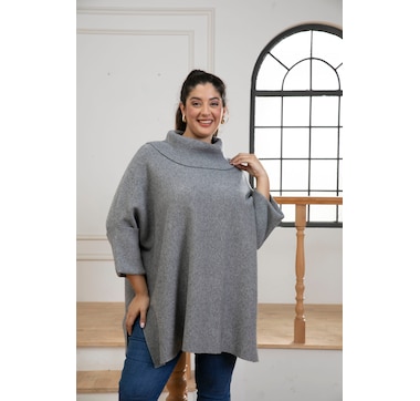 Orange Fashion Village Oversized Poncho