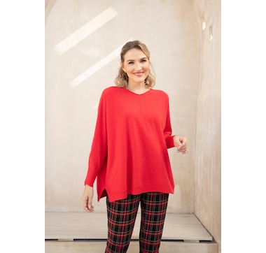 Orange Fashion Village Classic Cashmere-Feel Essential Sweater