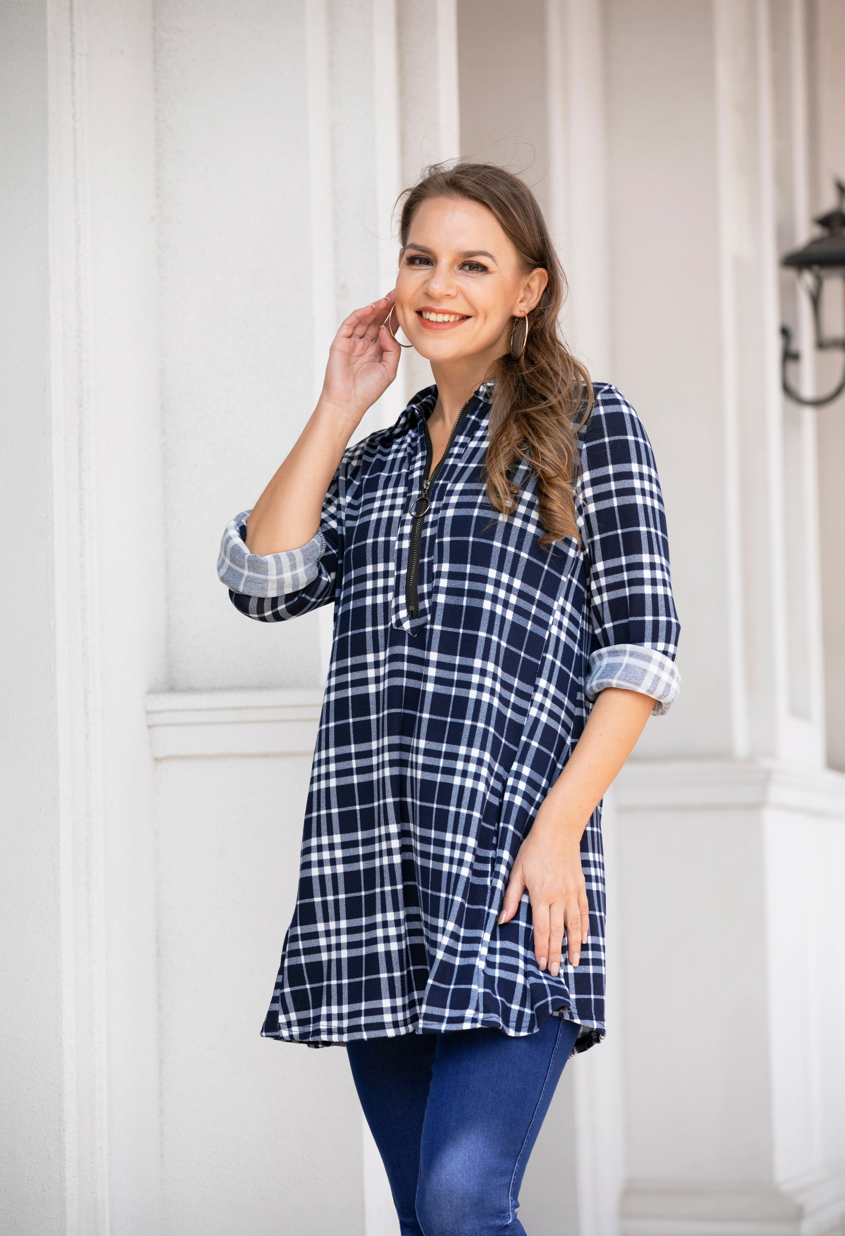 ZAJCI Denim Dresses for Women 2023 Fall Long Sleeve Button