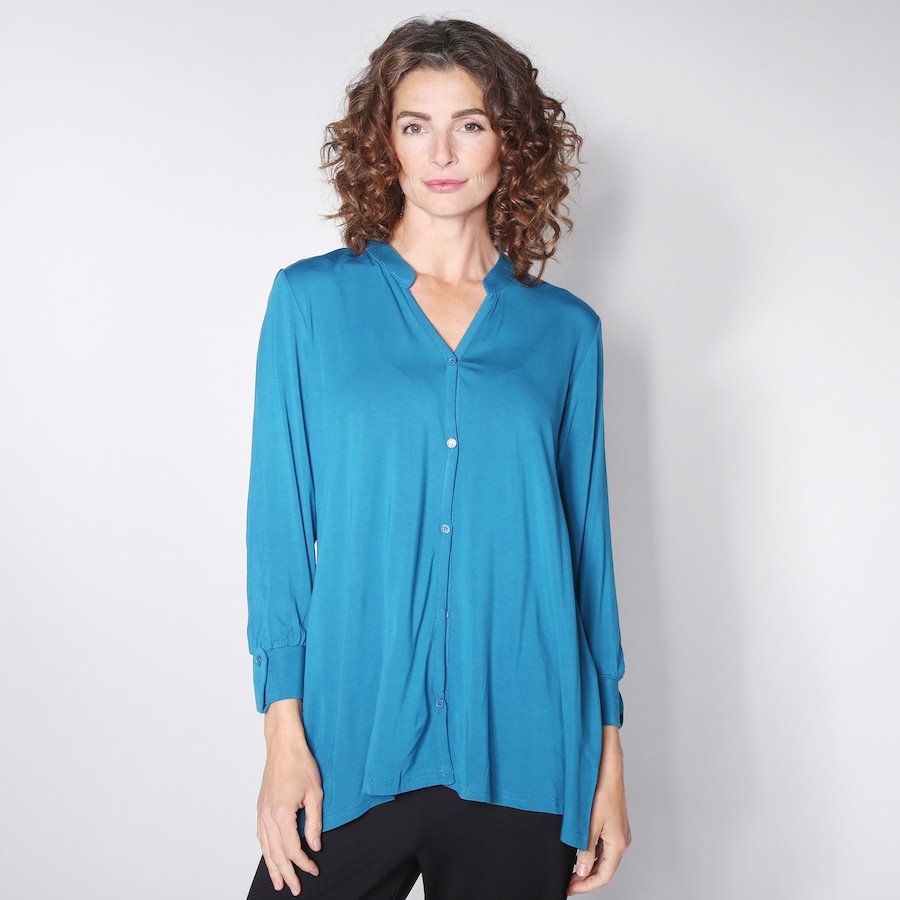 Image 100754_BLU.jpg, Product 100-754 / Price $9.33, Orange Fashion Village Button Front Bamboo Top from Orange Fashion Village on TSC.ca's Fashion department