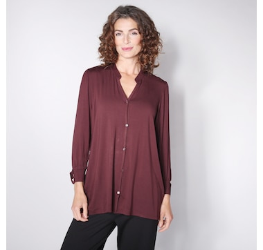 Orange Fashion Village Button Front Bamboo Top