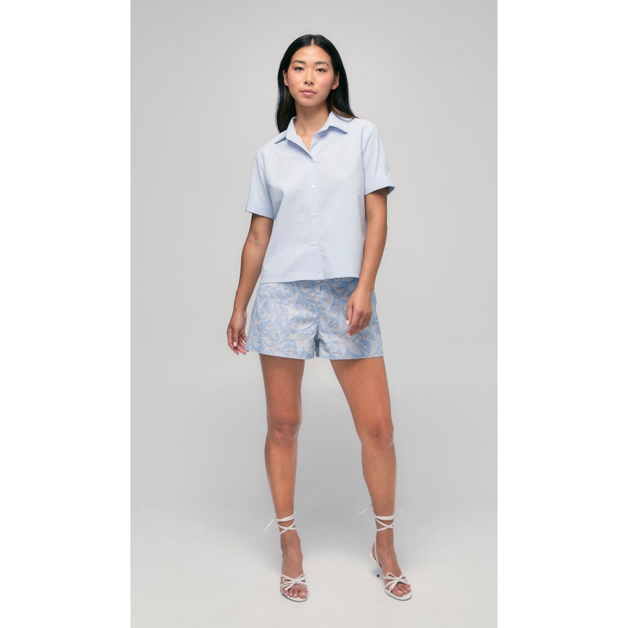 Image 100758_BLU.jpg, Product 100-758 / Price $79.33, Hilary MacMillan Rolled Short Sleeve Blouse from Hilary MacMillan on TSC.ca's Fashion department