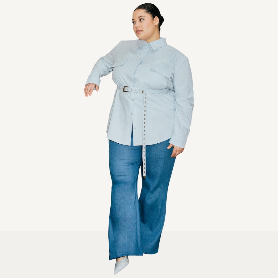 Image 100766_BLU.jpg, Product 100-766 / Price $99.33, Hilary MacMillan Belted Boyfriend Blouse from Hilary MacMillan on TSC.ca's Fashion department