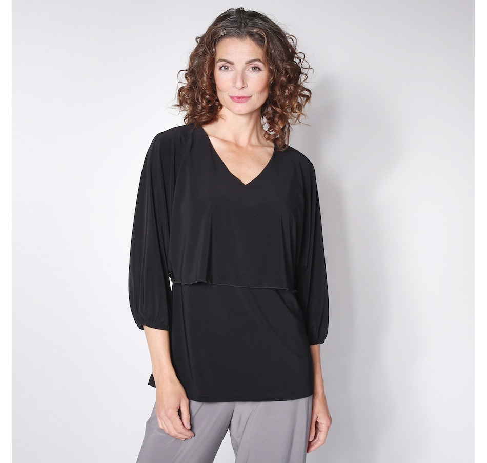 Image 100879_BLK.jpg, Product 100-879 / Price $24.33, Mr. Max Brazil Knit Layered Capelet Top from Mr. Max on TSC.ca's Fashion department