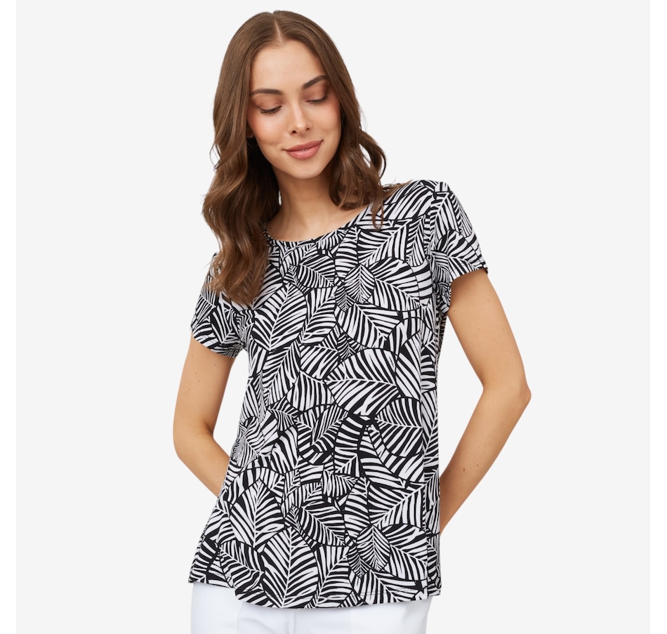 Kim & Co. Printed Brazil Knit Short Sleeve Shirt