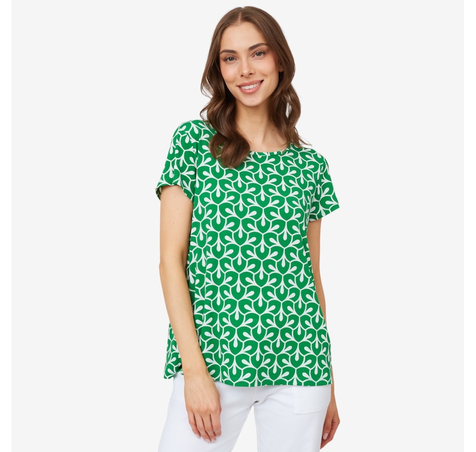 Kim & Co. Printed Brazil Knit Short Sleeve Shirt