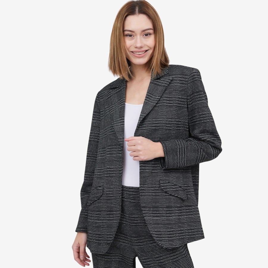 Image 100930_BLK.jpg, Product 100-930 / Price $49.33, by Stacy London Knit Lurex Blazer from by Stacy London on TSC.ca's Fashion department