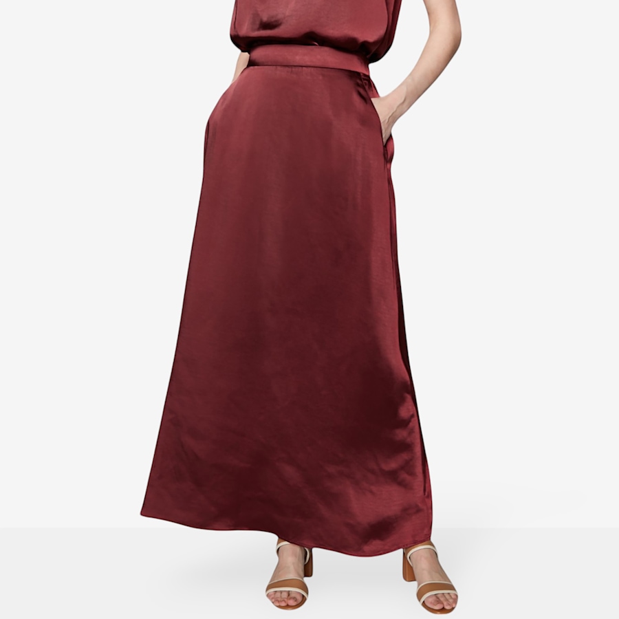 Image 100936_WIN.jpg, Product 100-936 / Price $49.88, by Stacy London Pull-On Satin Maxi Skirt from by Stacy London on TSC.ca's Fashion department