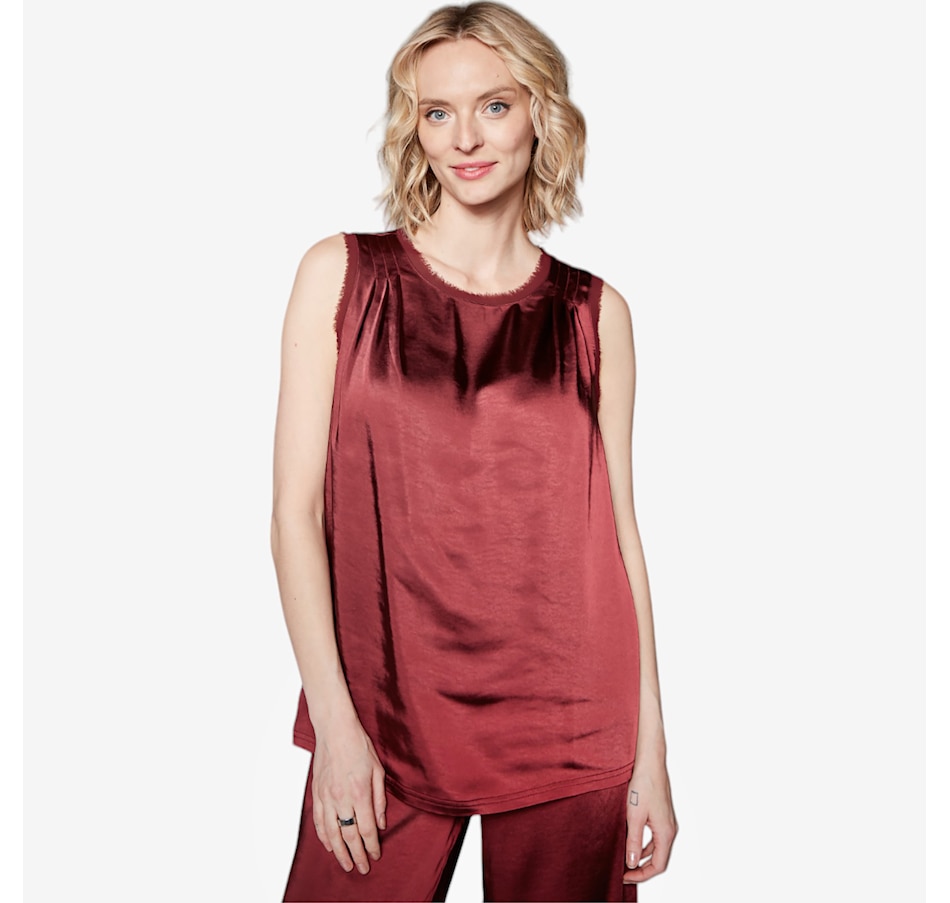 by Stacy London Satin Top with Chiffon Trim - TSC.ca