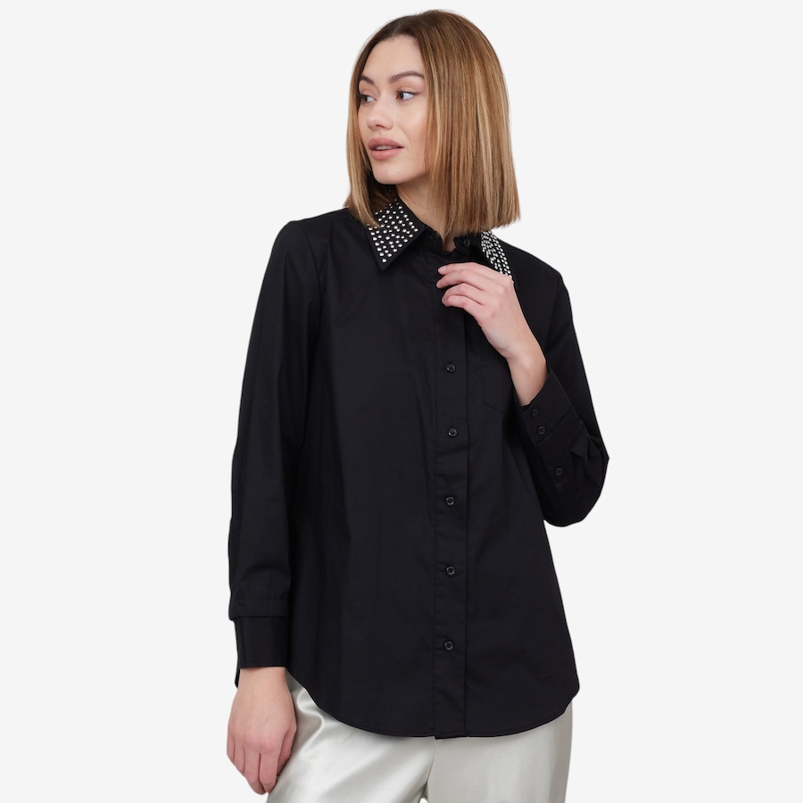 Image 100939_BLK.jpg, Product 100-939 / Price $64.88, by Stacy London Poplin Foundation Top from by Stacy London on TSC.ca's Fashion department