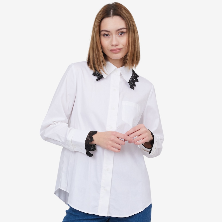 Image 100939_WHT.jpg, Product 100-939 / Price $64.88, by Stacy London Poplin Foundation Top from by Stacy London on TSC.ca's Fashion department
