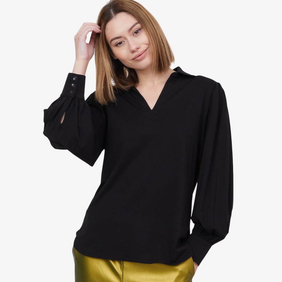 Image 100940_BLK.jpg, Product 100-940 / Price $29.33, by Stacy London Cotton Modal Jersey Shirt from by Stacy London on TSC.ca's Fashion department