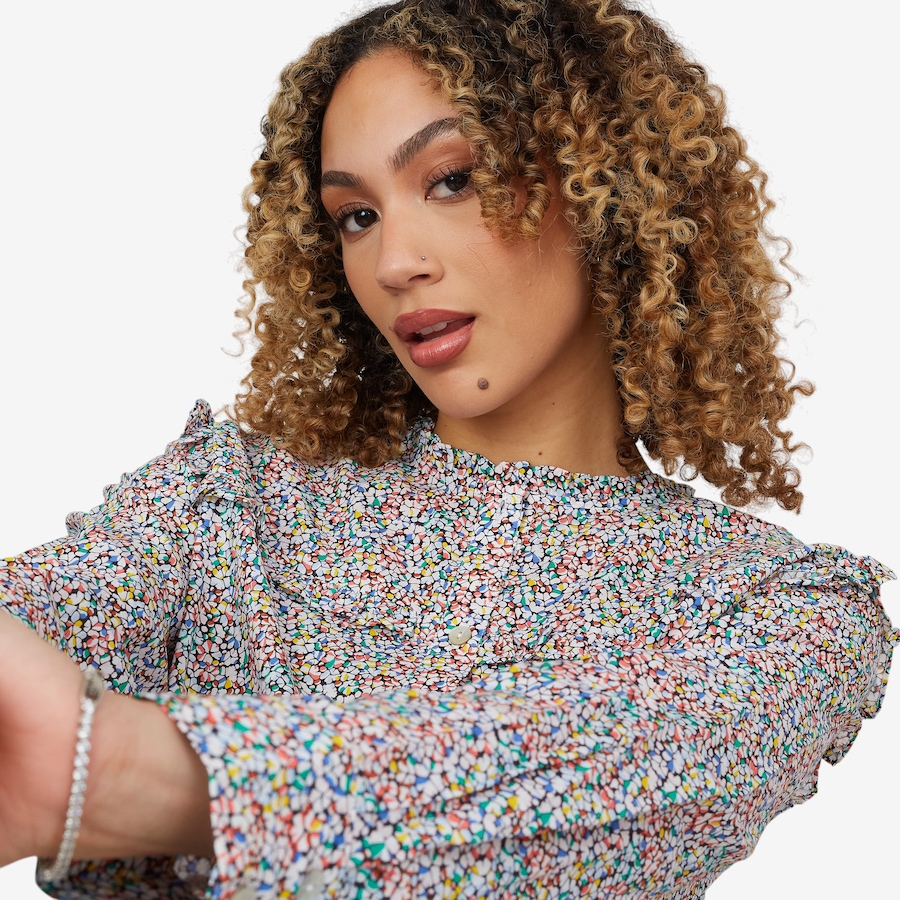 Image 100949_MLTFL.jpg, Product 100-949 / Price $29.33, by Stacy London Printed Voile Blouse from by Stacy London on TSC.ca's Fashion department