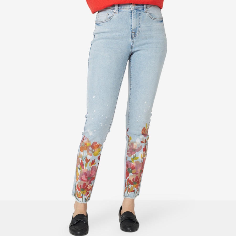 Image 100967_CHA.jpg, Product 100-967 / Price $34.33, Diane Gilman New Classic Stretch Bleach Embellished Skinny Jean from DG2 by Diane Gilman on TSC.ca's Fashion department
