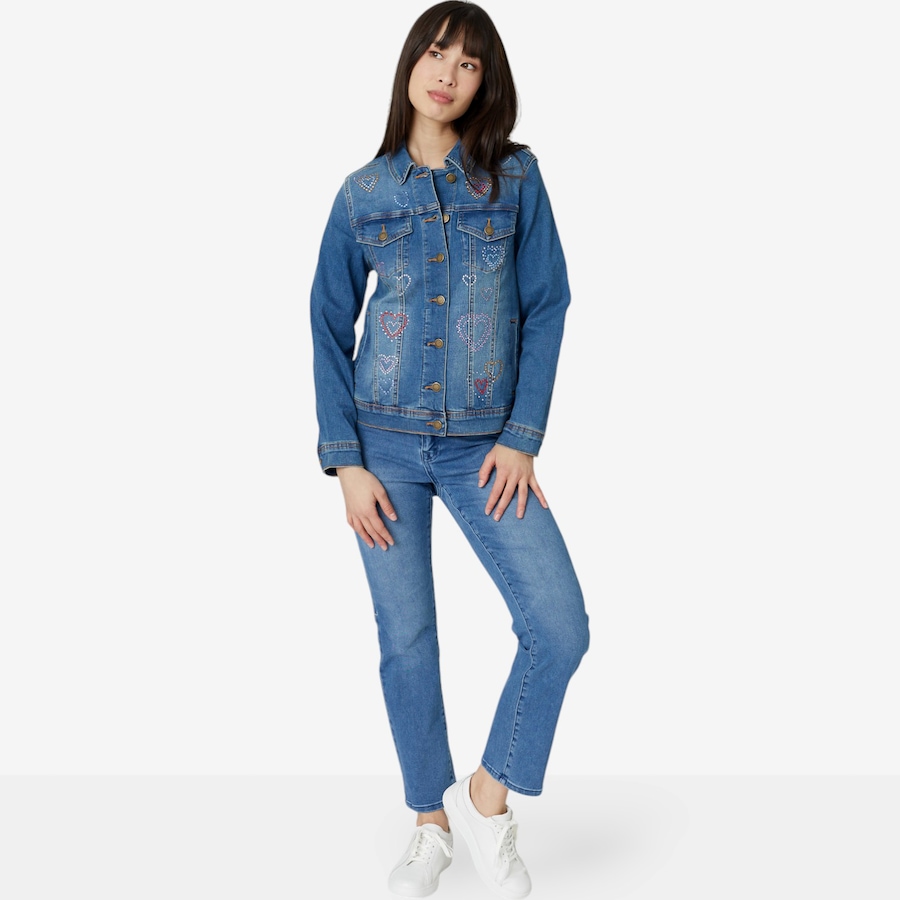 Image 100982_ALTMORE3.jpg, Product 100-982 / Price $27.33, Diane Gilman New Classic Stretch Valentines Embellished Denim Jacket from DG2 by Diane Gilman on TSC.ca's Fashion department