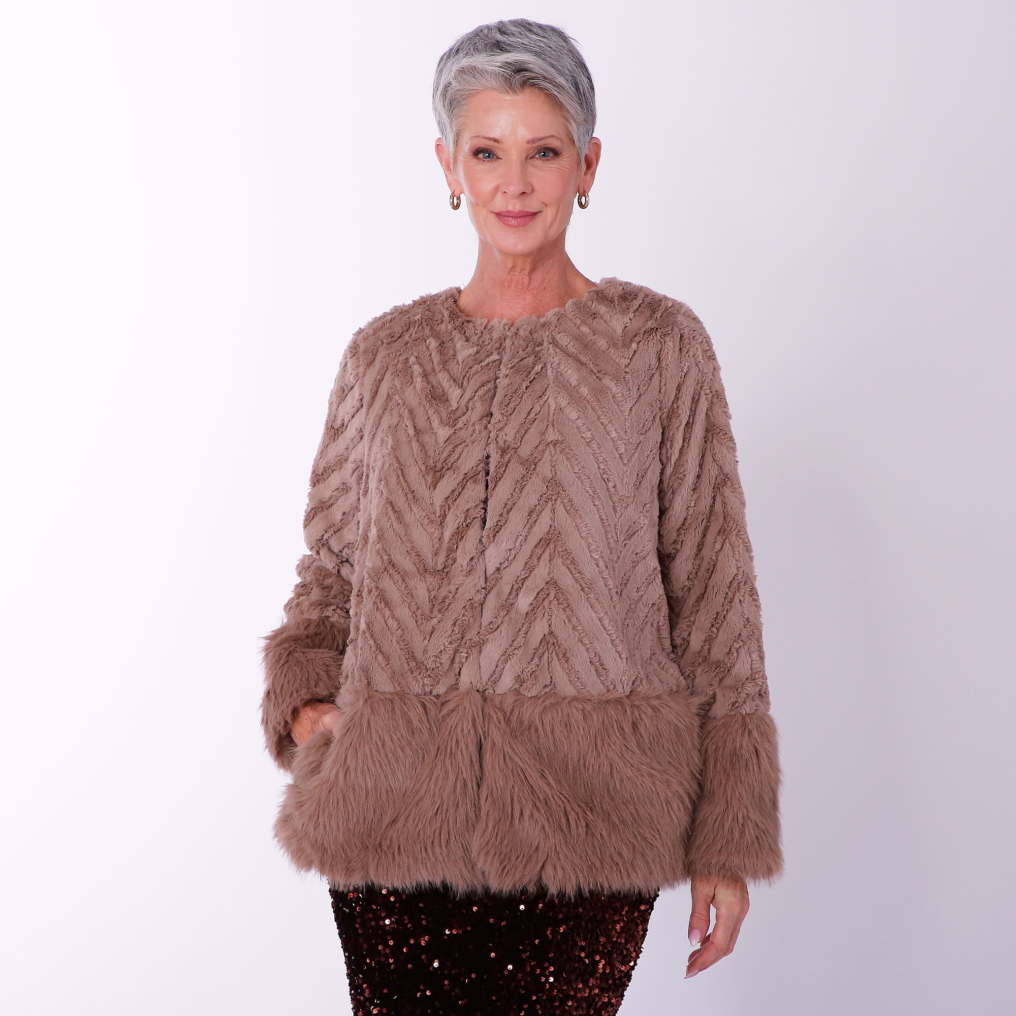 最終値下げ‼️Enewd nina mohair wool ファーダウン Nina Leonard Faux Fur Wow Jacket - TSC.ca