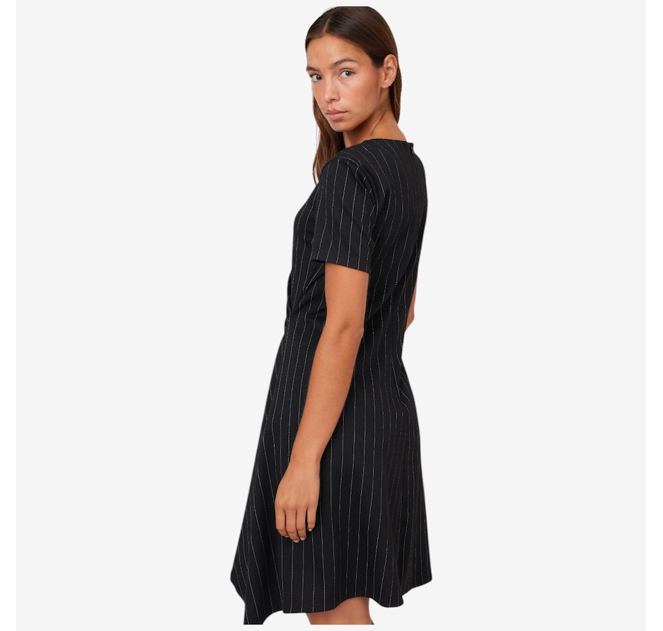 Image 101026_ALTMORE2.jpg, Product 101-026 / Price $169.88, N Natori Pinstripe Short Sleeve Side Drape Dress from N Natori on TSC.ca's Fashion department