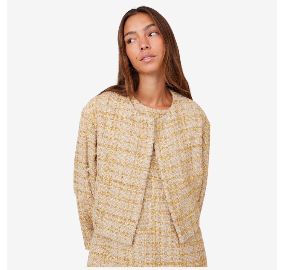 Image 101028_CHM.jpg, Product 101-028 / Price $149.88, N Natori Sparkle Tweed Cropped Jacket from N Natori on TSC.ca's Fashion department