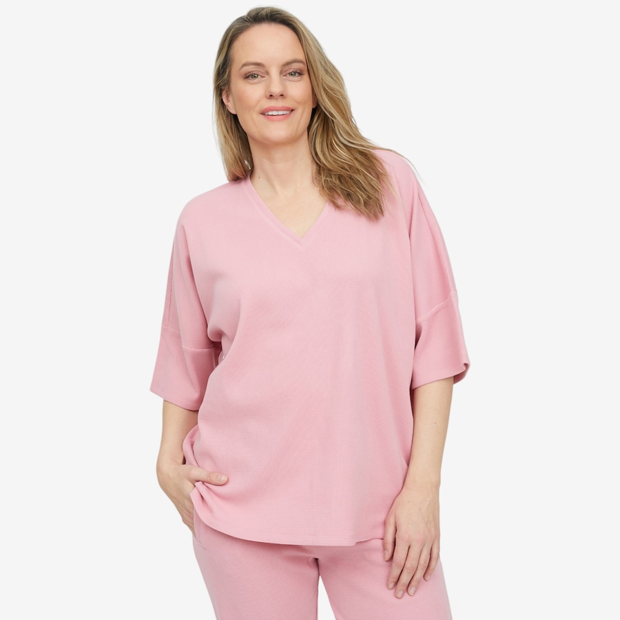Image 101030_RSE.jpg, Product 101-030 / Price $74.00, N Natori Tranquility Waffle V-Neck Top from N Natori on TSC.ca's Fashion department